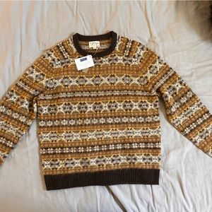 J. Crew 100% Wool Patterned Sweater - Size XL, NWT